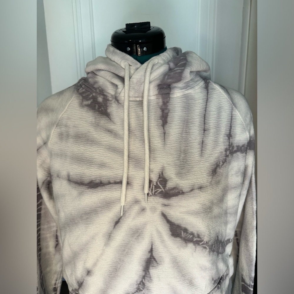 Tie Dye Cropped Hoodie Size M gray & white - Picture 4 of 10